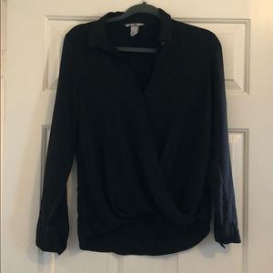 Long sleeve black blouse